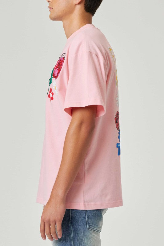 Flower Embroidered Puff Tee