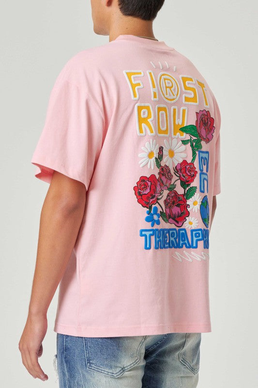 Flower Embroidered Puff Tee