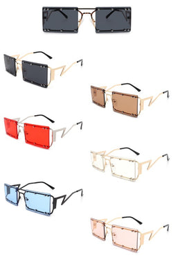 Retro Rectangle Flat Top Vintage Sunglasses