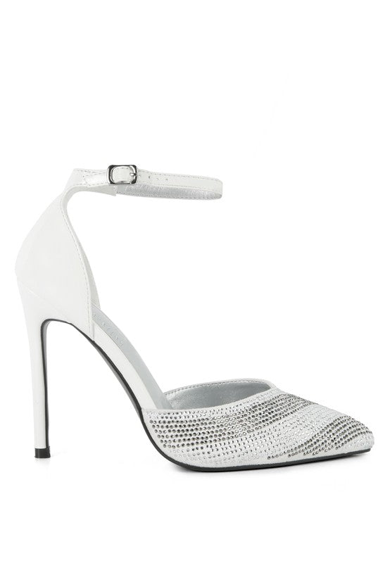 NOBLES High Heeled Patent Diamante Sandals