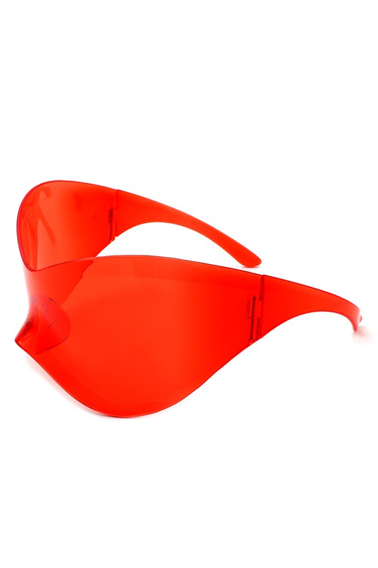 Futuristic Oversized Rimless Wraparound Sunglasses