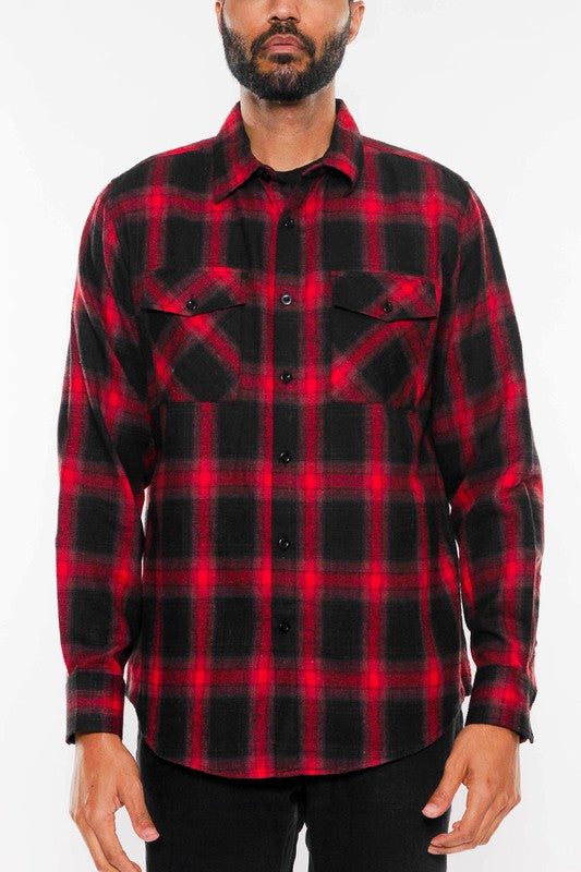 FULL PLAID CHECKERED FLANNEL LONG SLEEVE