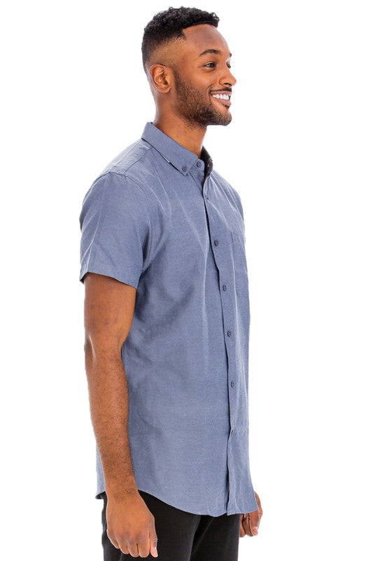 Men's Casual Short Sleeve Solid Shirts