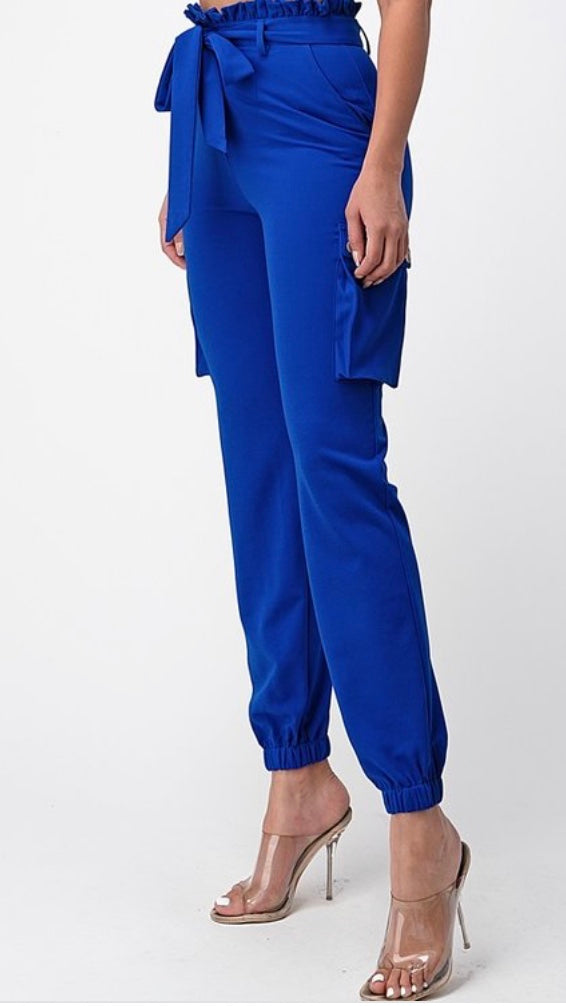 Solid High Waisted Cropped Jogger