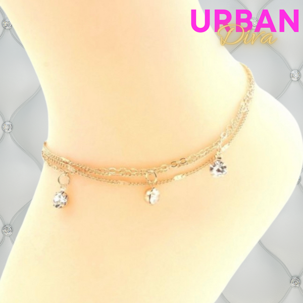 Dangling Multi Chain Anklet