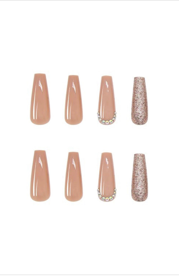 Champagne Press on Nails