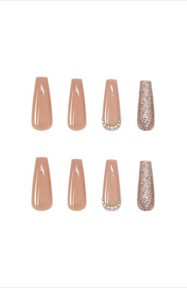 Champagne Press on Nails